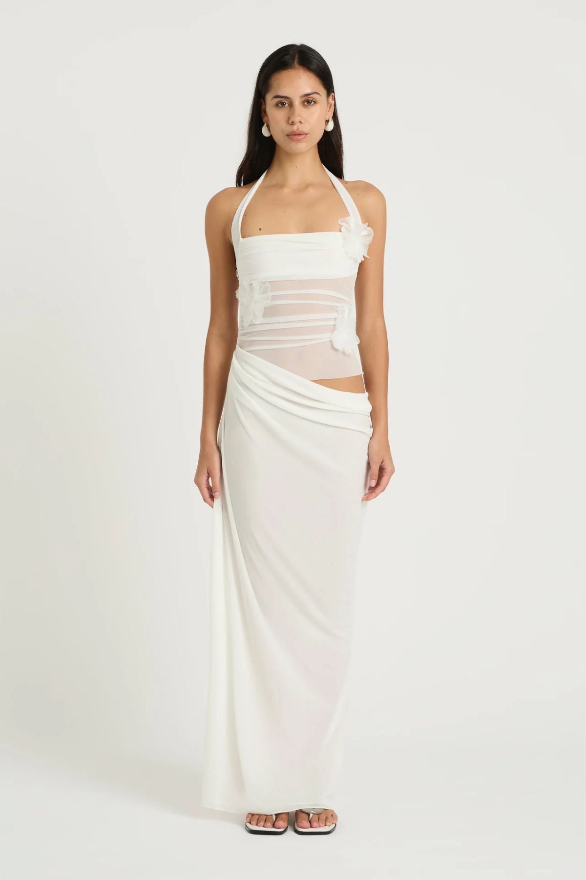 Benni Florence Maxi Dress - White Flower