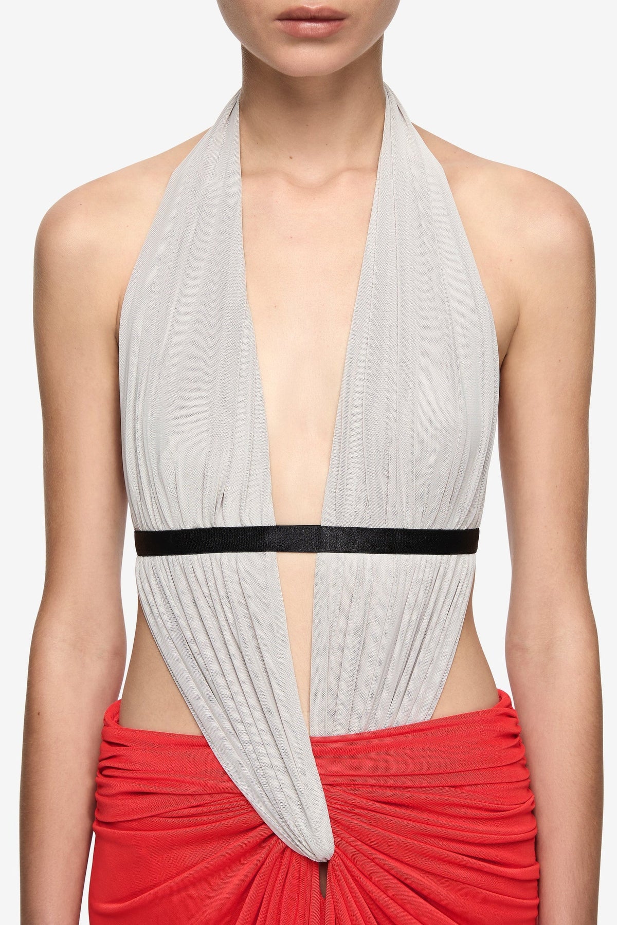 Bec & Bridge Anaya V Maxi Dress - Dove Grey/Flame/Black