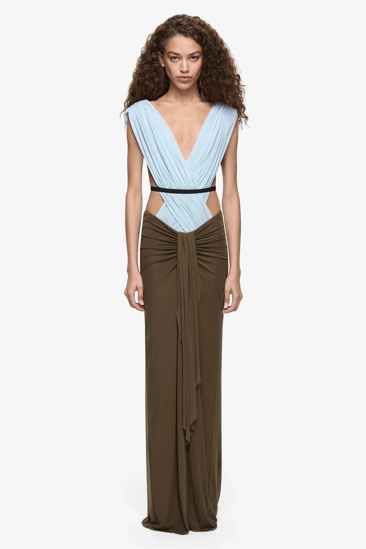 Bec & Bridge Anaya V Maxi Dress - Mist/Latte/Black
