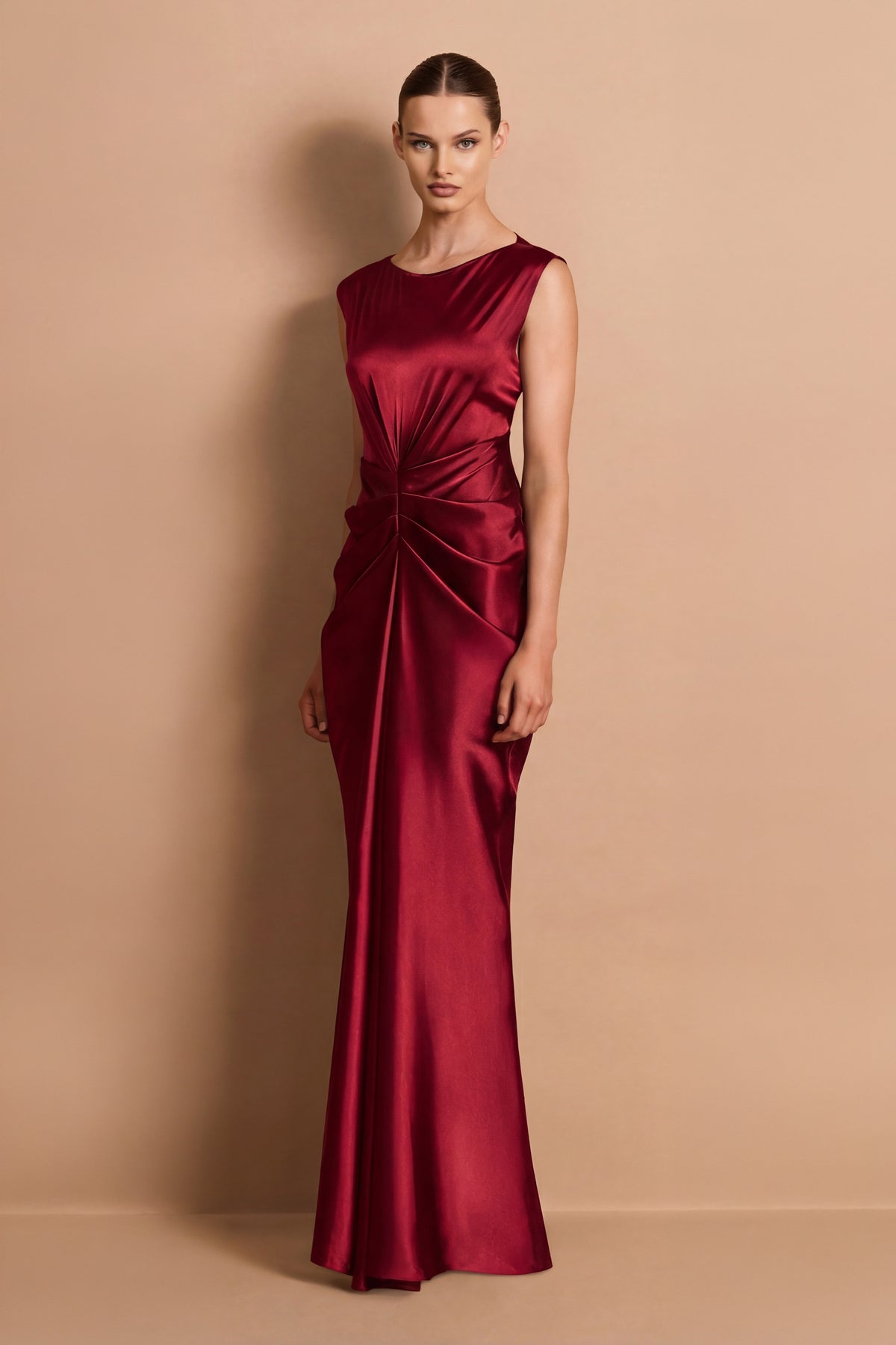 Nookie Harlow High Neck Maxi Dress - Rouge