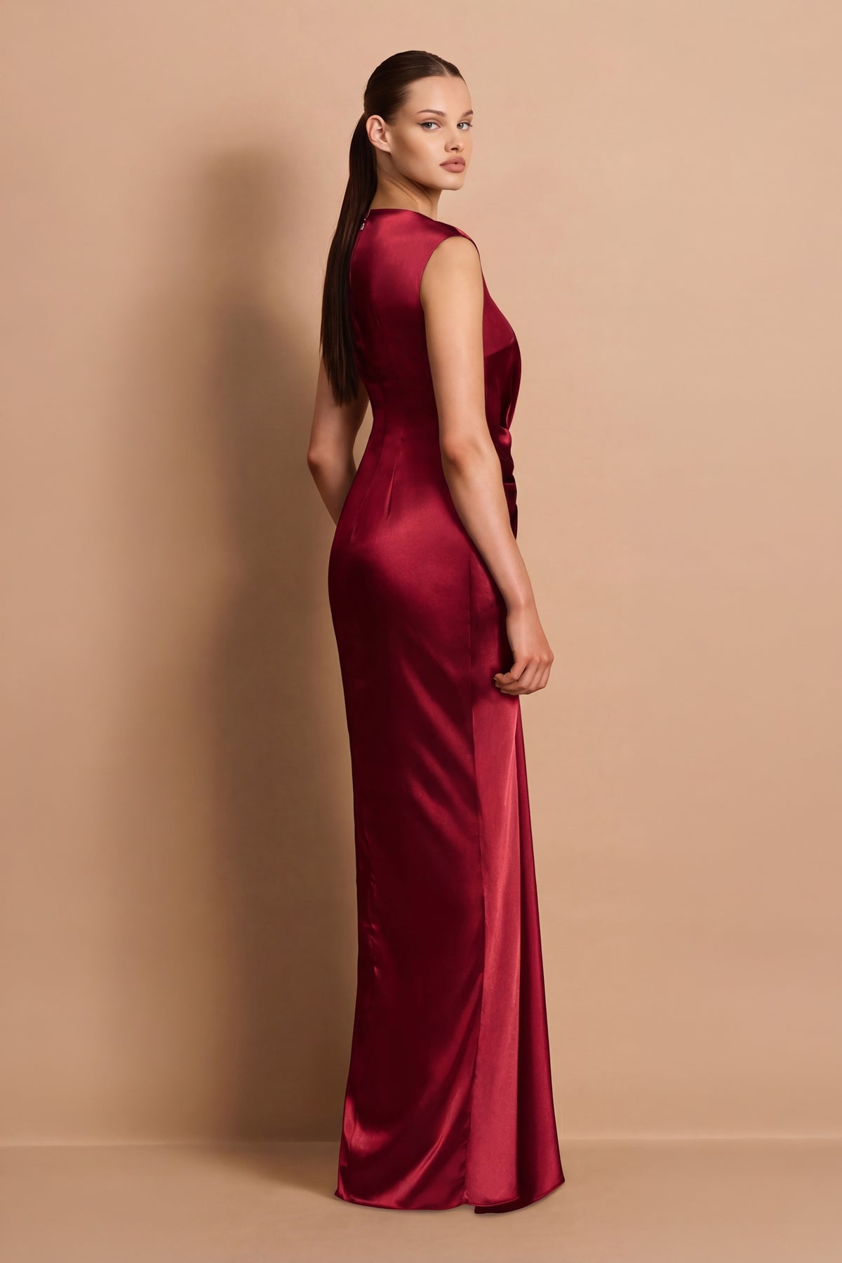 Nookie Harlow High Neck Maxi Dress - Rouge