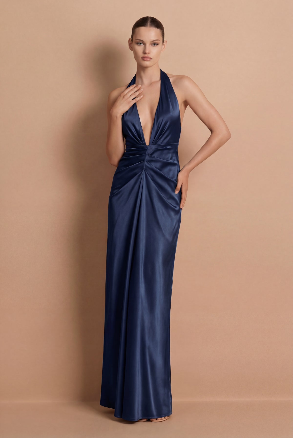 Nookie Harlow Plunge Gown - Navy