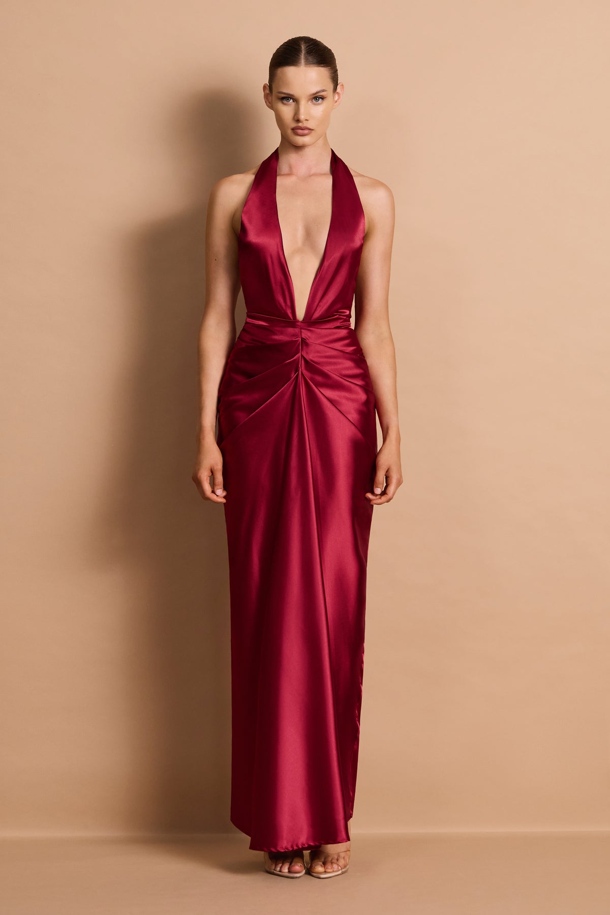 Nookie Harlow Plunge Gown - Rouge