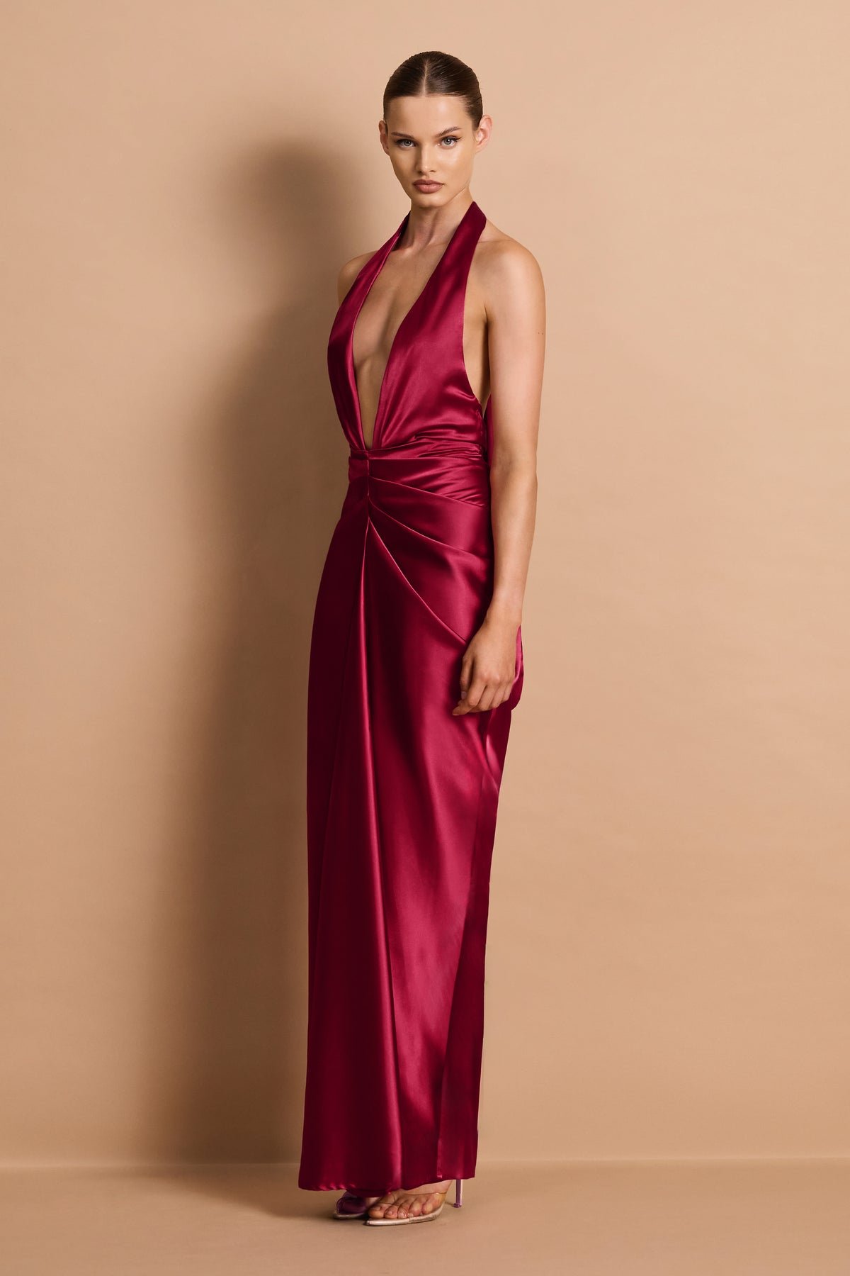 Nookie Harlow Plunge Gown - Rouge