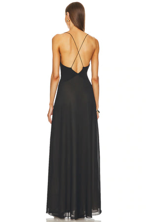 sheer deep v long slip dress helsa brand:helsa HELSA Sheer Deep V Long Slip Dress by Helsa