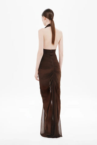 Misha Halsey Braided Dress- Chocolate