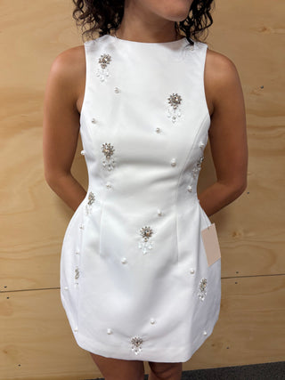 Odd Muse The Ultimate Muse Crystal Mini Dress - White