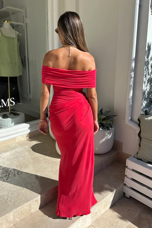 Benni Nico Off Shoulder Maxi Dress - Watermelon