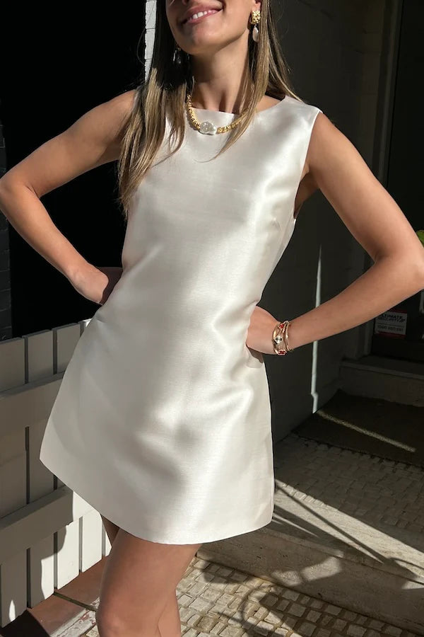 Odd Muse The Ultimate Muse Satin Shift Dress - Ivory Odd Muse The Ultimate Muse Satin Shift Dress - Ivory
