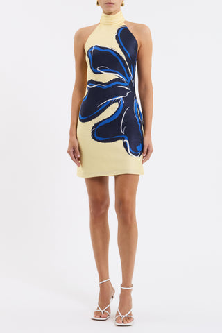 Rebecca Vallance Indigo Bloom Mini Dress - Navy/Yellow Floral