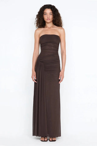 Bec & Bridge Ida Strapless Dress- Dark Chocolate