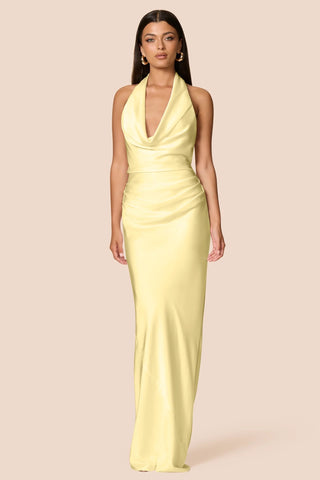 Nookie Penelope Drape Gown - Lemon