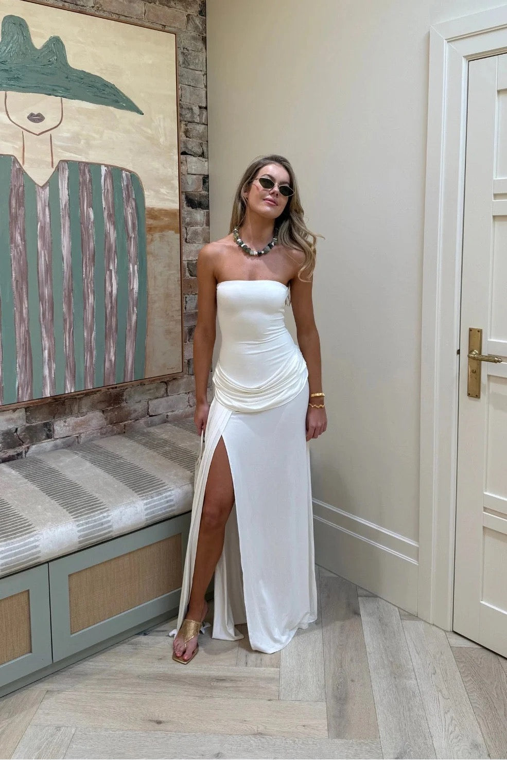 Sneaky Link Bianca Strapless Maxi Dress - White