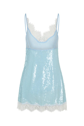 Sneaky Link Blair Sequin Lace Mini Dress - Blue