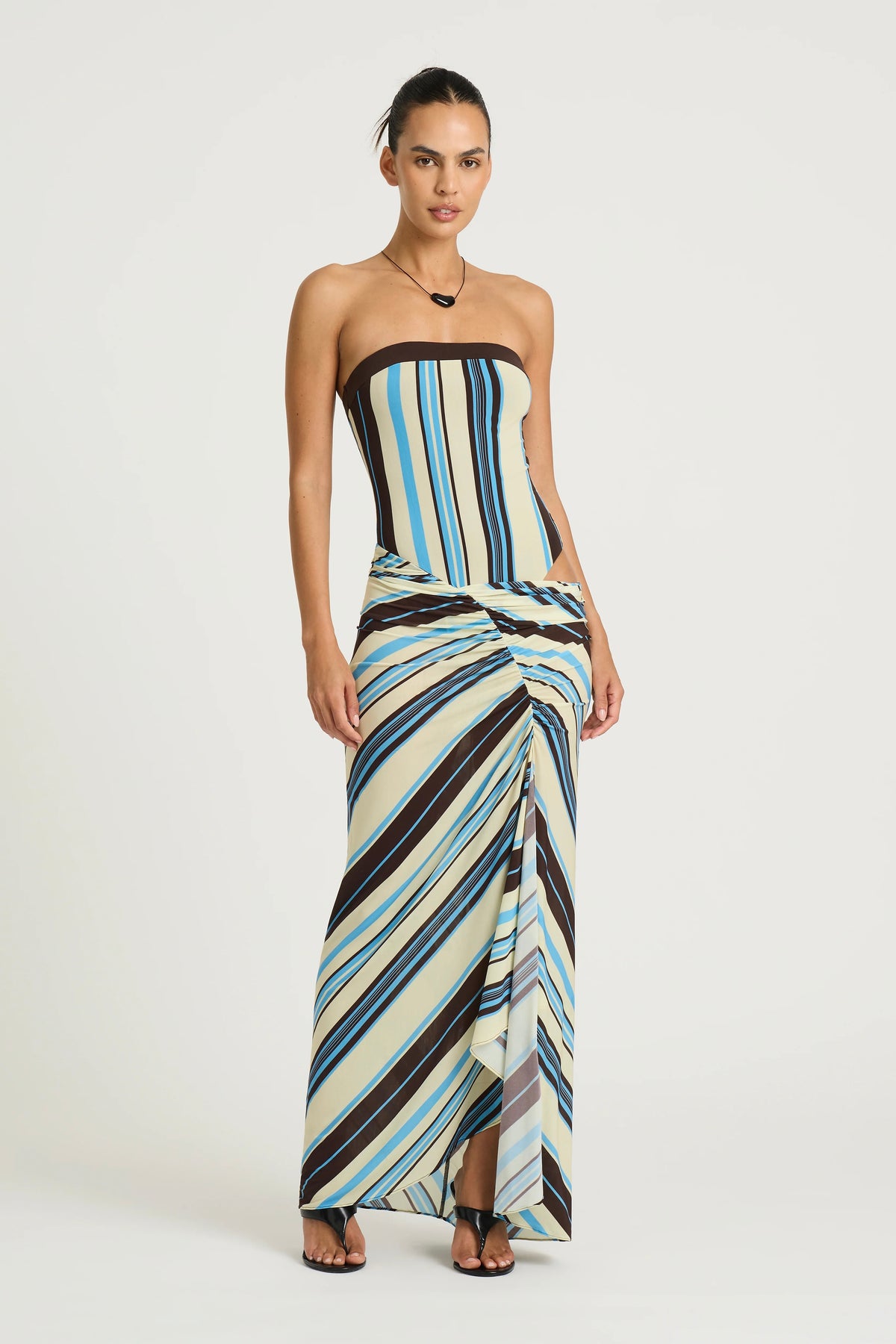 Benni Rumi Strapless Maxi Dress - Ocean Stripe