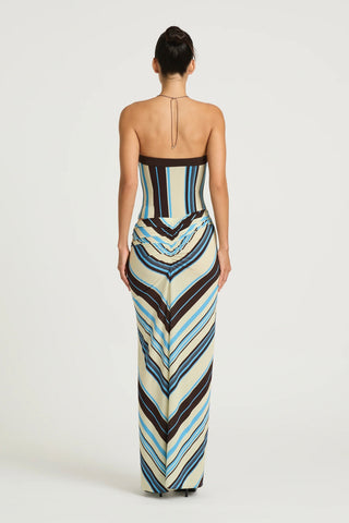 Benni Rumi Strapless Maxi Dress - Ocean Stripe