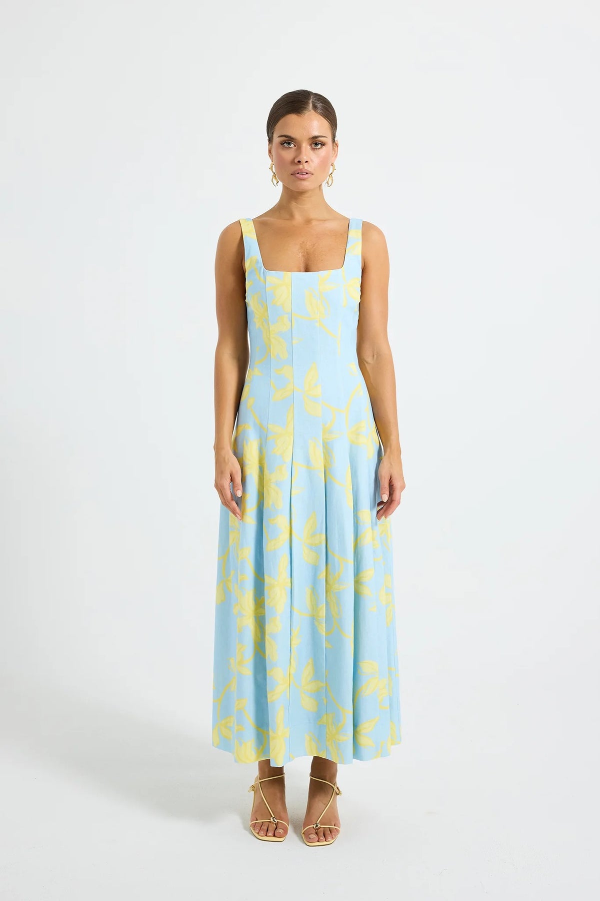Pasduchas Soleil Panelled Midi Dress - Ocean Honey