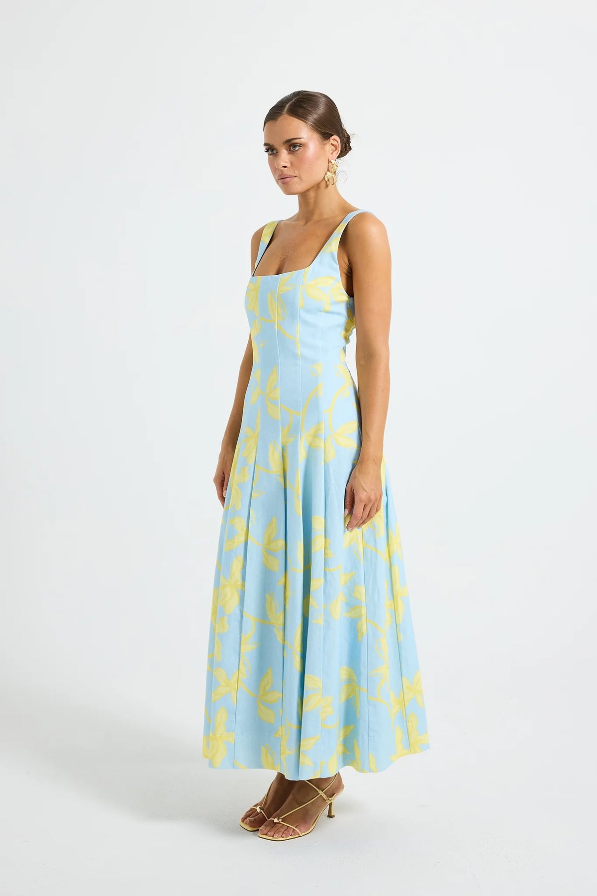 Pasduchas Soleil Panelled Midi Dress - Ocean Honey
