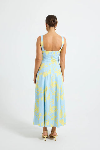 Pasduchas Soleil Panelled Midi Dress - Ocean Honey