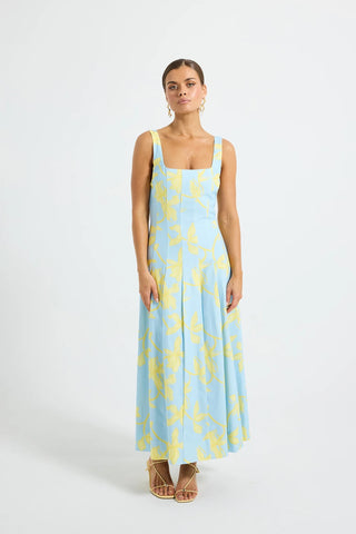 Pasduchas Soleil Panelled Midi Dress - Ocean Honey