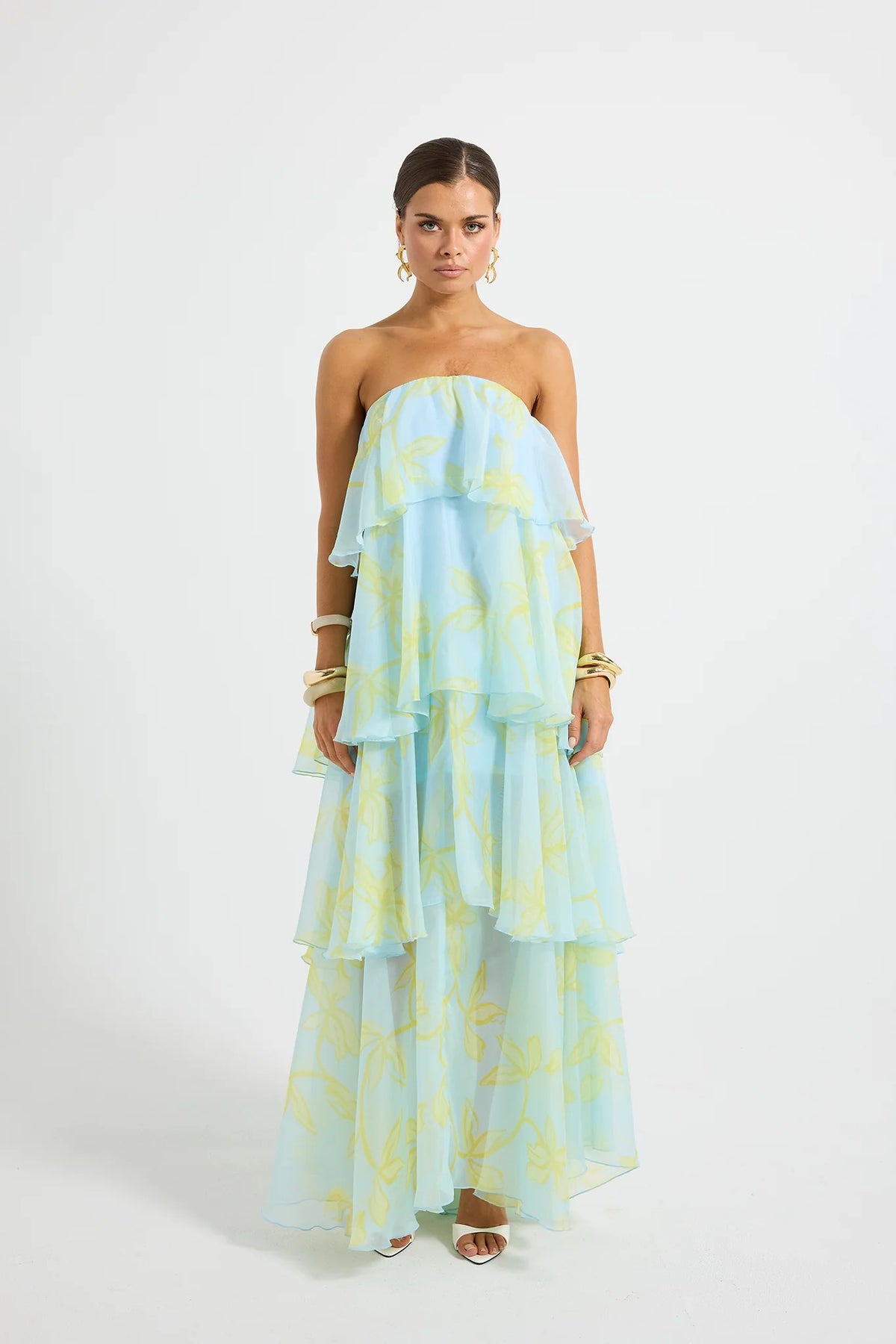 Pasduchas Jasmin Tiered Maxi Dress - Ocean Honey