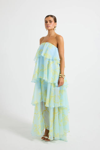 Pasduchas Jasmin Tiered Maxi Dress - Ocean Honey