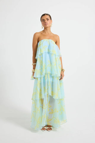 Pasduchas Jasmin Tiered Maxi Dress - Ocean Honey