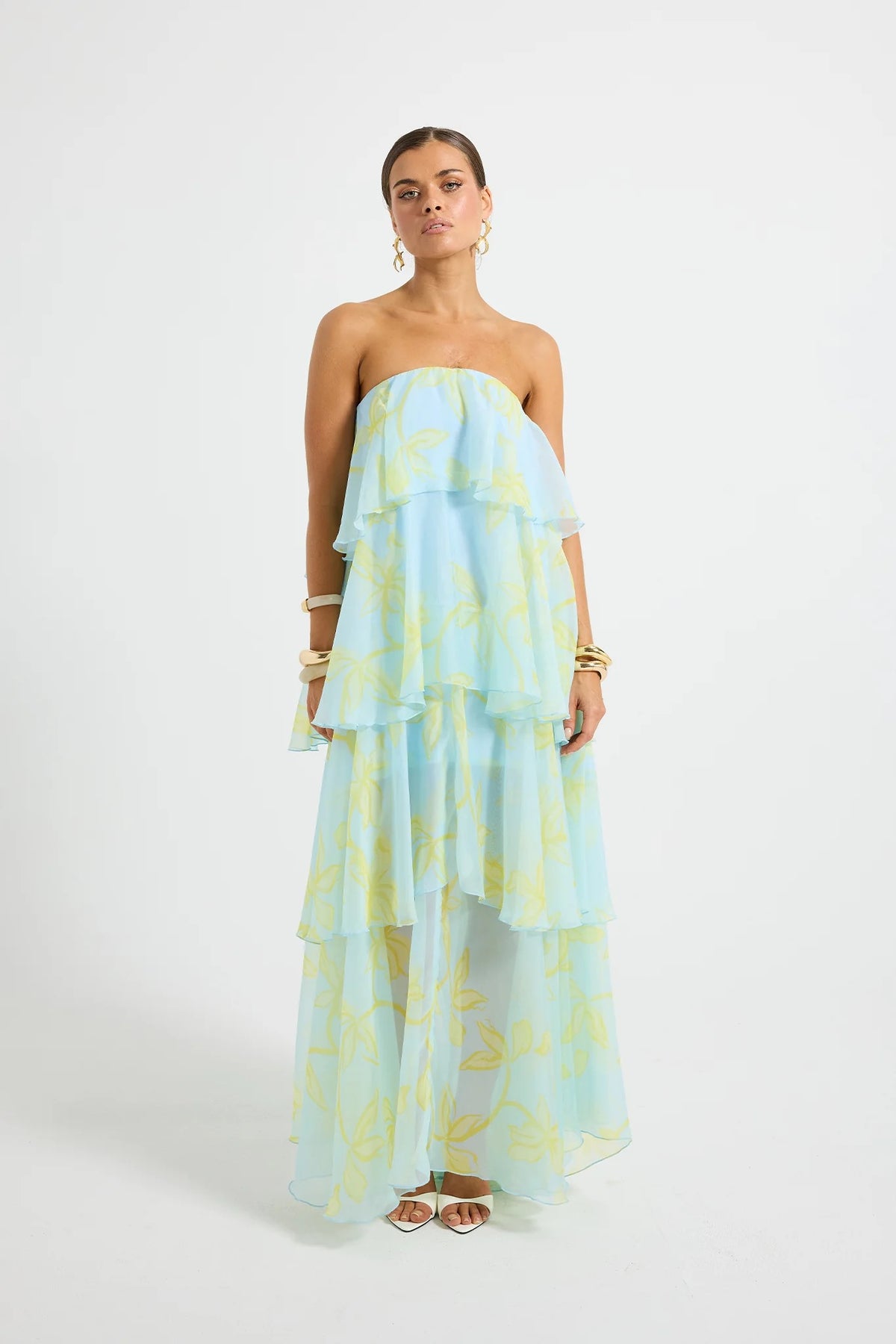 Pasduchas Jasmin Tiered Maxi Dress - Ocean Honey