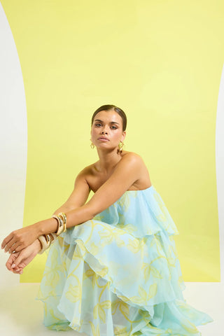 Pasduchas Jasmin Tiered Maxi Dress - Ocean Honey
