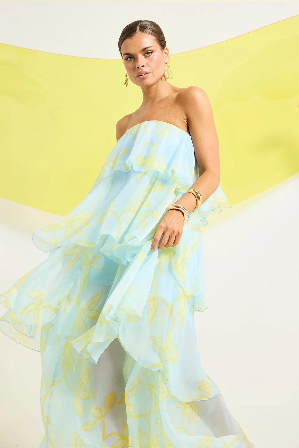 Pasduchas Jasmin Tiered Maxi Dress - Ocean Honey