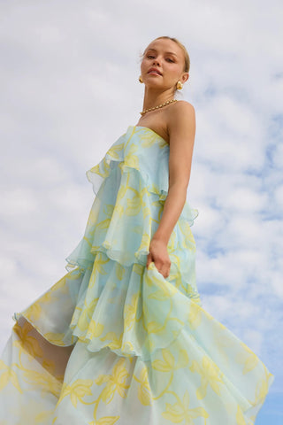 Pasduchas Jasmin Tiered Maxi Dress - Ocean Honey