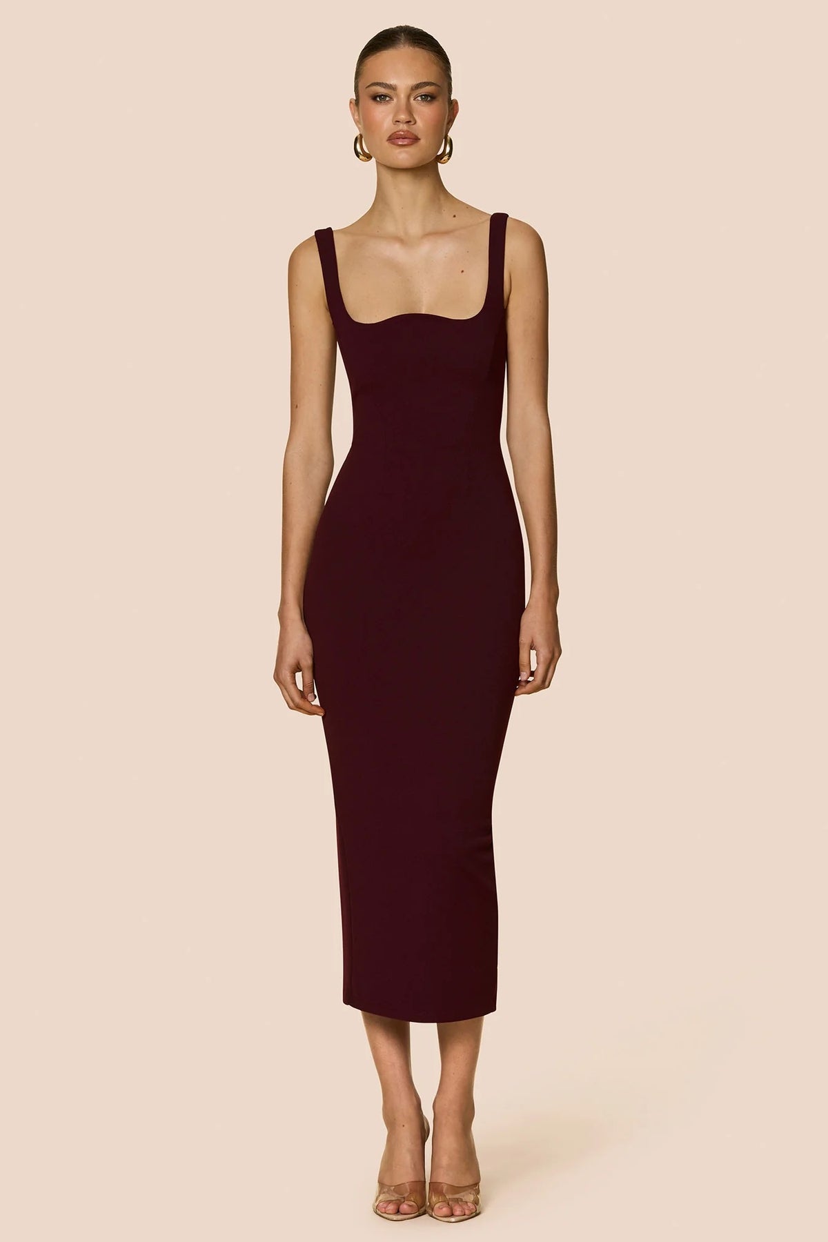 Nookie Elle Midi Dress - Wine