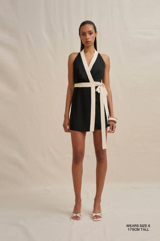 By Johnny Azaria Wrap Mini Dress - Black