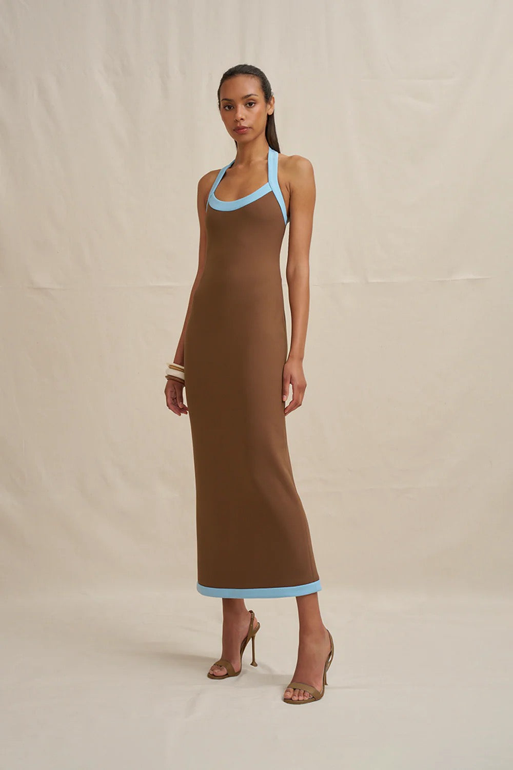 By Johnny Colette Midi Dress - Brown Blue