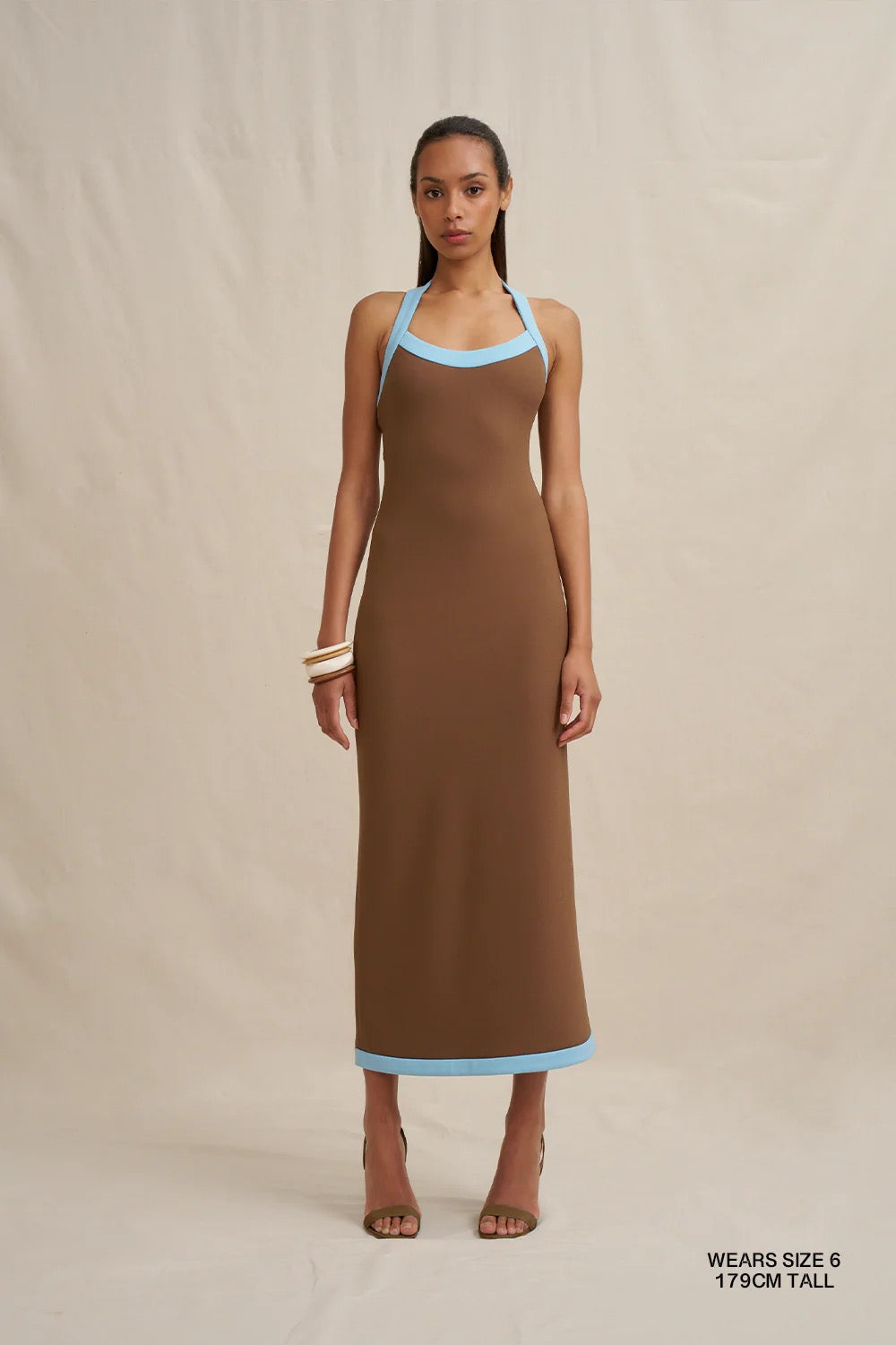 By Johnny Colette Midi Dress - Brown Blue