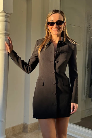 Odd Muse The Ultimate Muse Structured Button Dress - Black