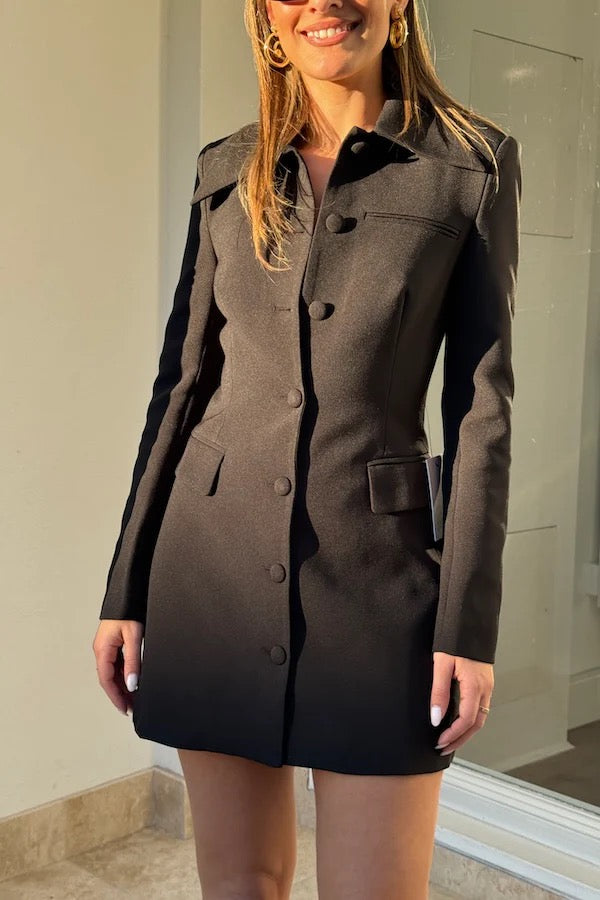 Odd Muse The Ultimate Muse Structured Button Dress - Black