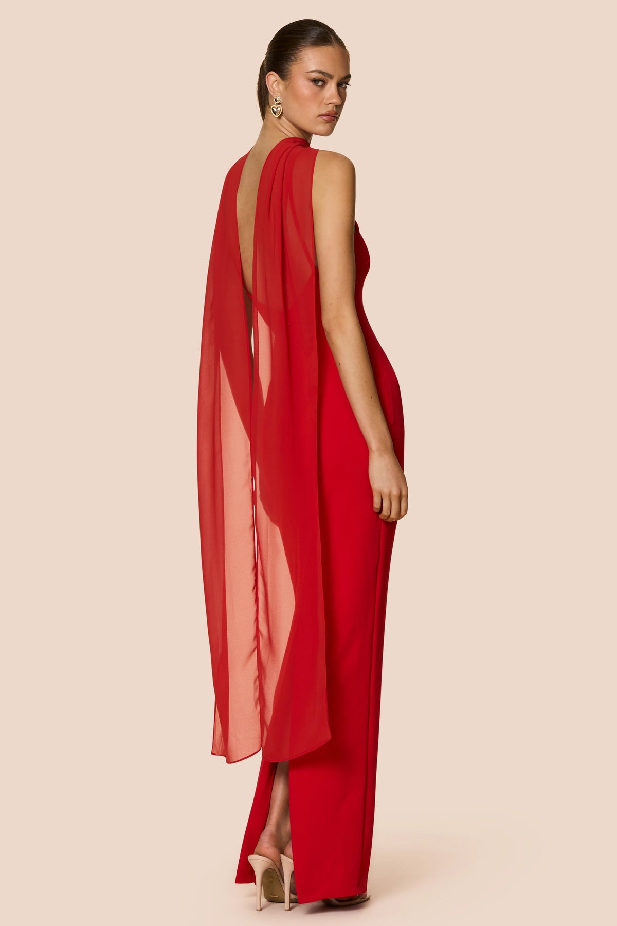 Nookie Martini High Neck Gown - Red