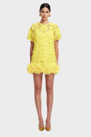 Leo Lin Maggie Lace Mini Dress - Sunshine