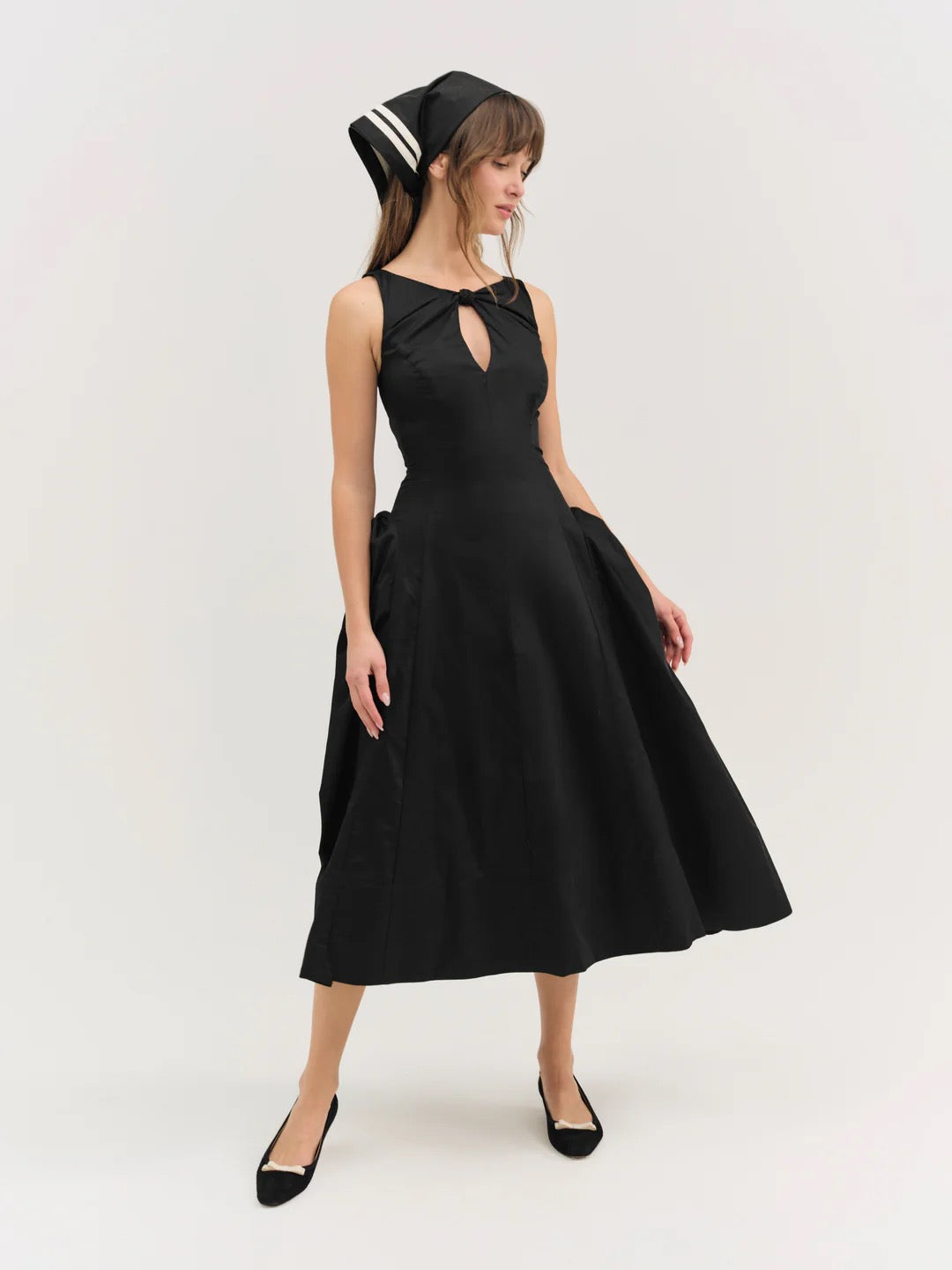For Love & Lemons Evanie Structured Midi Dress - Black - Dress Hire AU