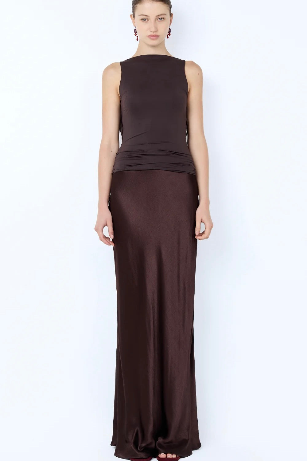 Bec & Bridge Mirabelle Cowl Maxi Dress - Dark Chocolate - Dress Hire AU Bec & Bridge Mirabelle Cowl Maxi Dress - Dark Chocolate - Dress Hire AU