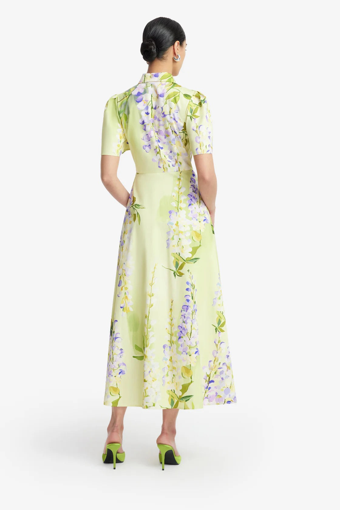 Leo Lin Bianca Short Sleeve Midi Dress - Wisteria Print
