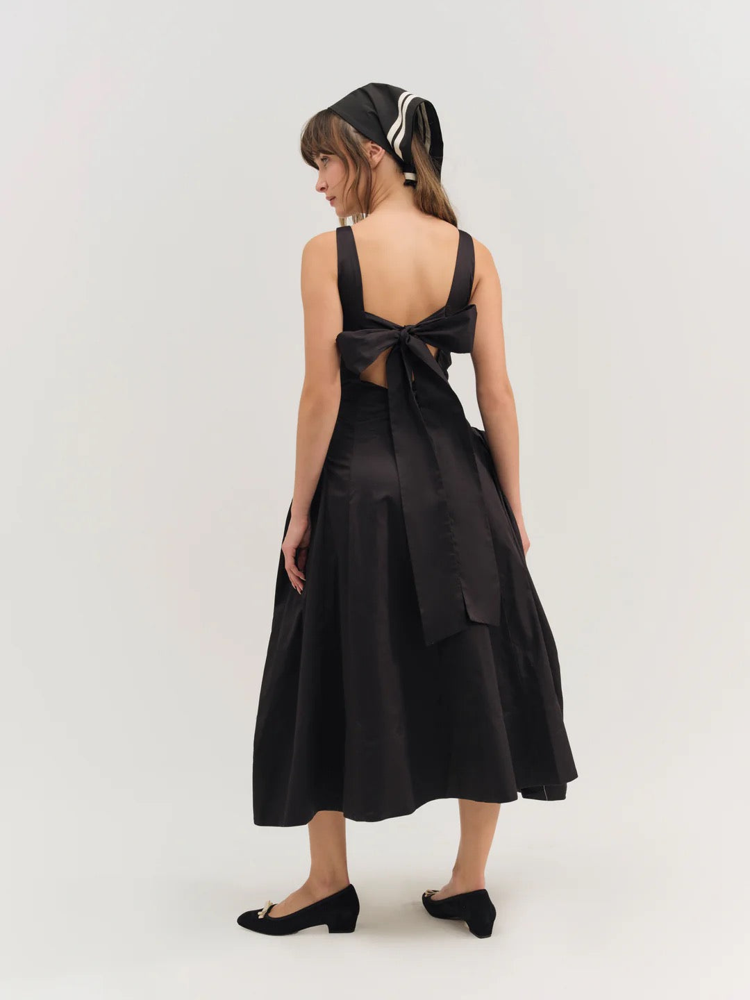 For Love & Lemons Evanie Structured Midi Dress - Black