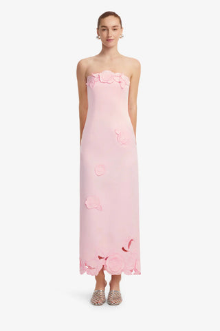 Leo Lin Rayna Appliqué Bustier Maxi Dress - Blush Pink