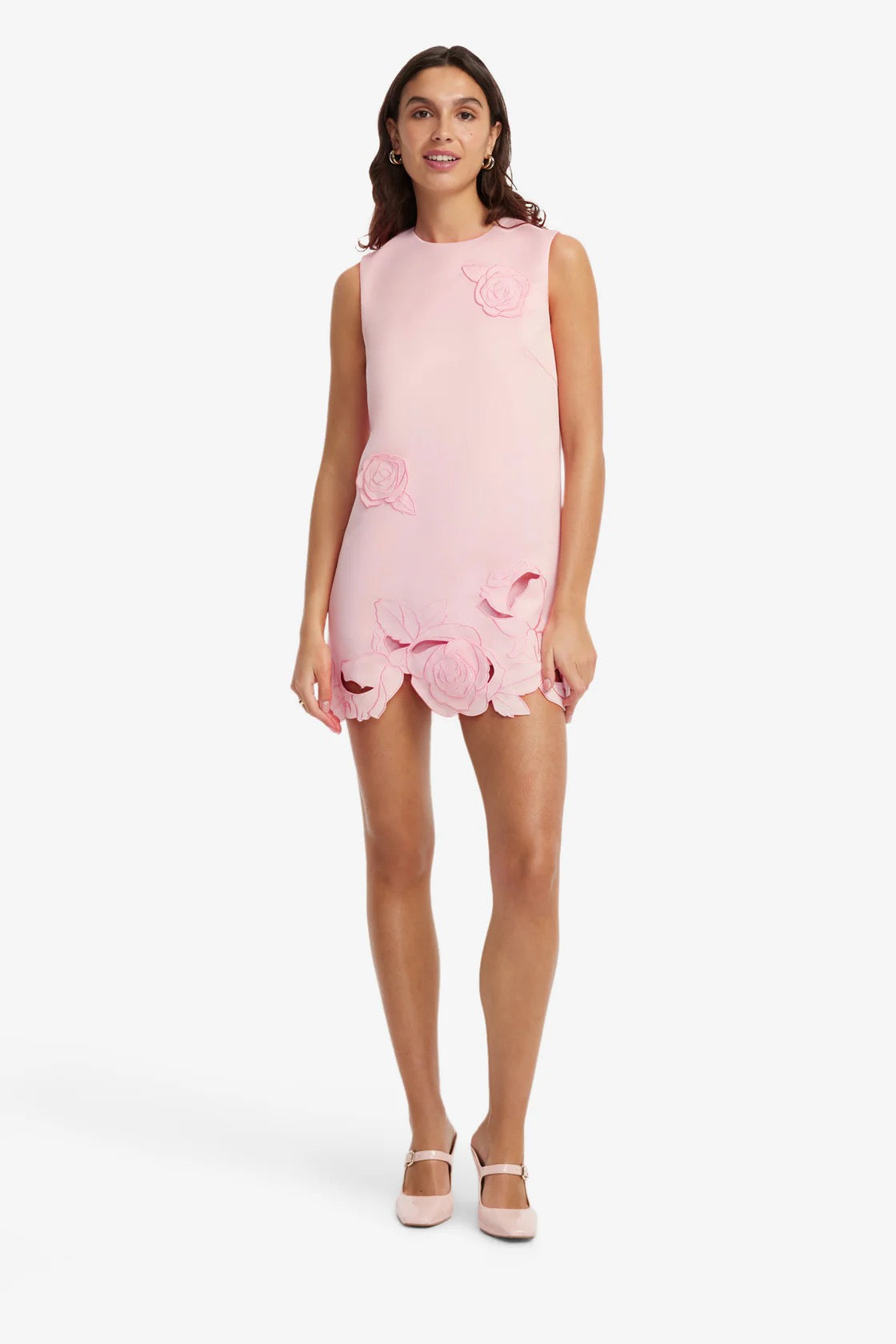Leo Lin Yvonne Applique Mini Dress - Blush Pink