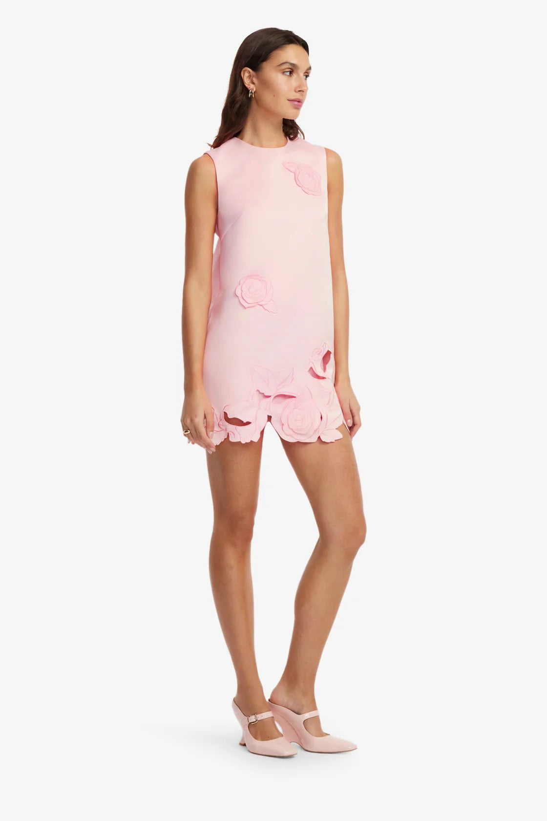 Leo Lin Yvonne Applique Mini Dress - Blush Pink
