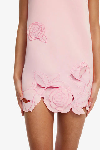 Leo Lin Yvonne Applique Mini Dress - Blush Pink