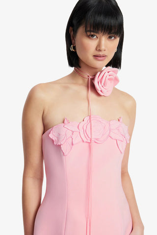 Leo Lin Roselle Applique Bustier Mini Dress - Blush Pink