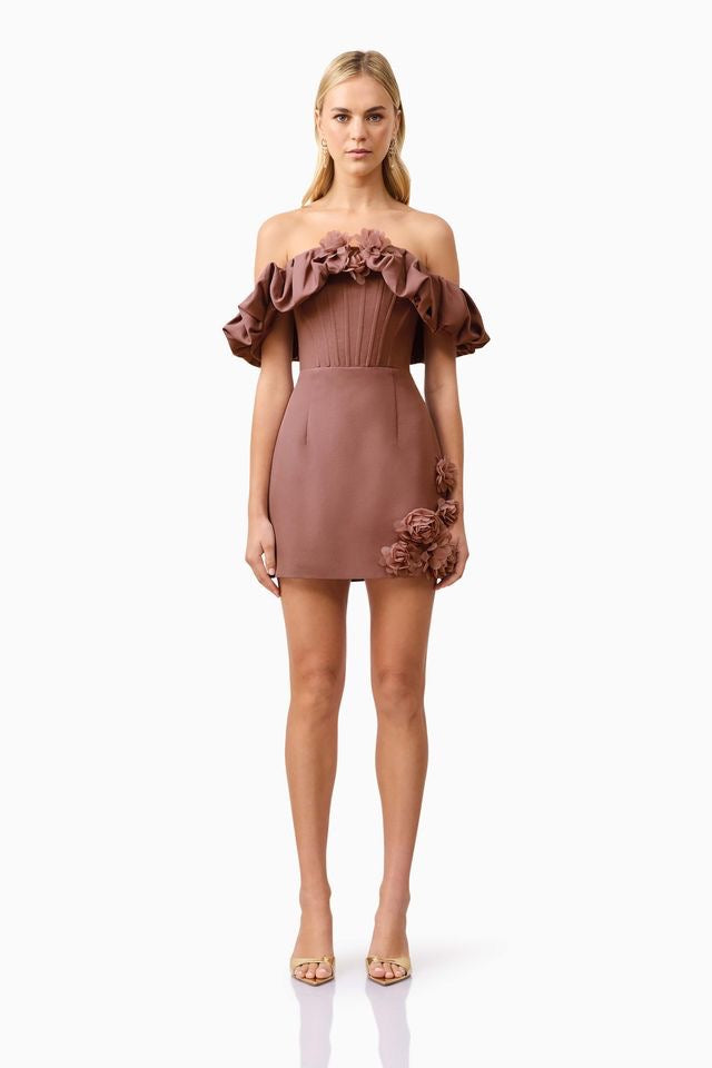 Elliatt Klara Mini Dress - Dark Taupe