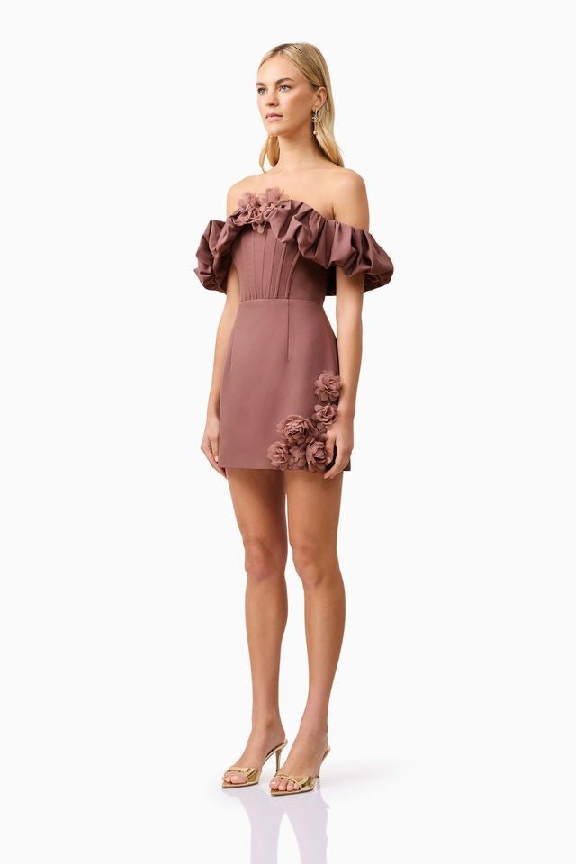 Elliatt Klara Mini Dress - Dark Taupe